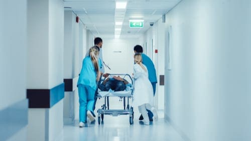 doctors and nurses respond to emergency code blue