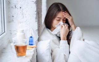 sick nurse with influenza